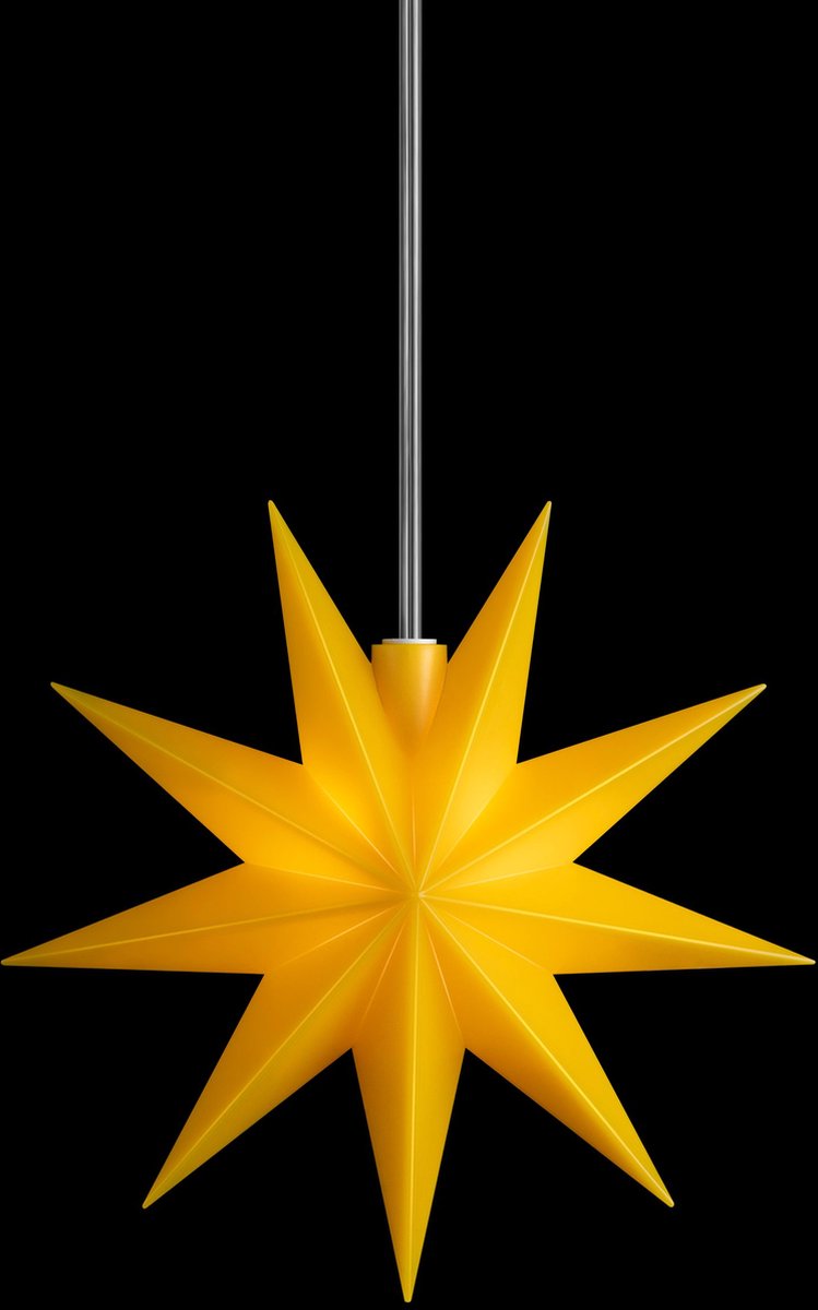 Sterntaler decoratieve ster | Kerstster kunststof | 9-puntige ster | met timer | 11,5 cm | Binnen | LED | accu